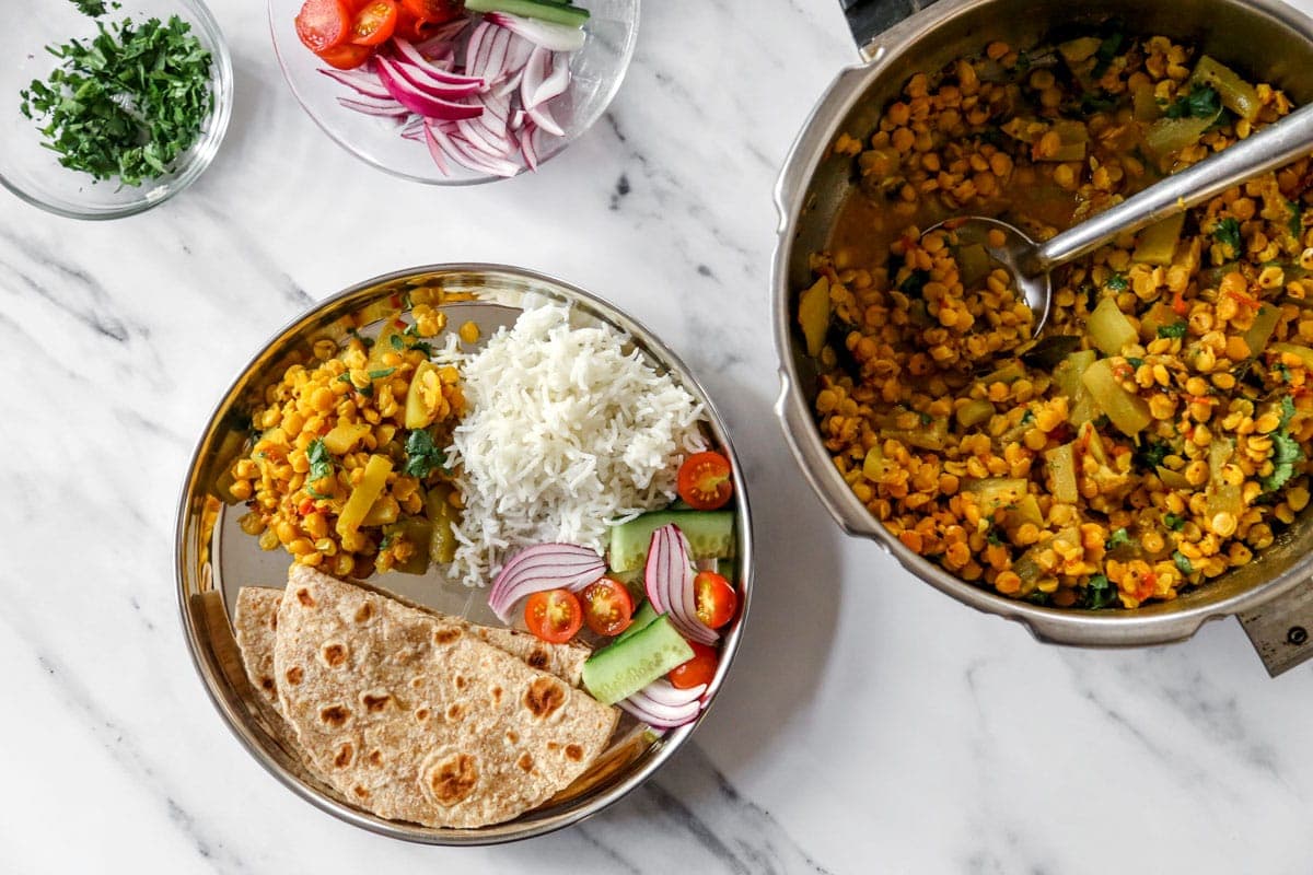 Lauki Chana Dal Vegan Recipe - Cooking With Parita