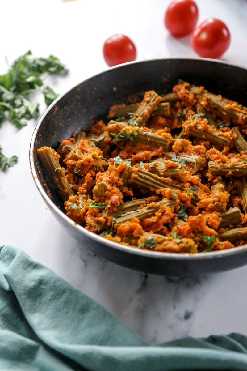Image of Moringa Curry with ingrediants on the side. | cookingwithparita.com