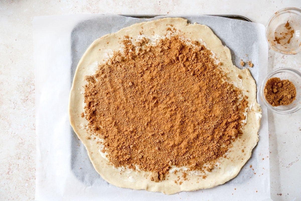 Image of sprinkled coconut sugar and cinnamon | cookingwithparita.com