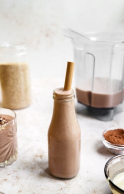 vegan chocolate protein shake, tahini smoothie | cookingwithparita.com