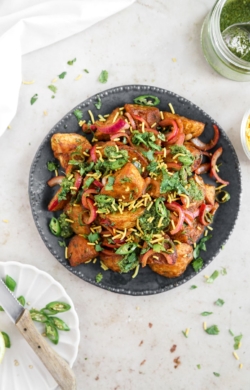 oven fried aloo chaat | cookingwithparita.com