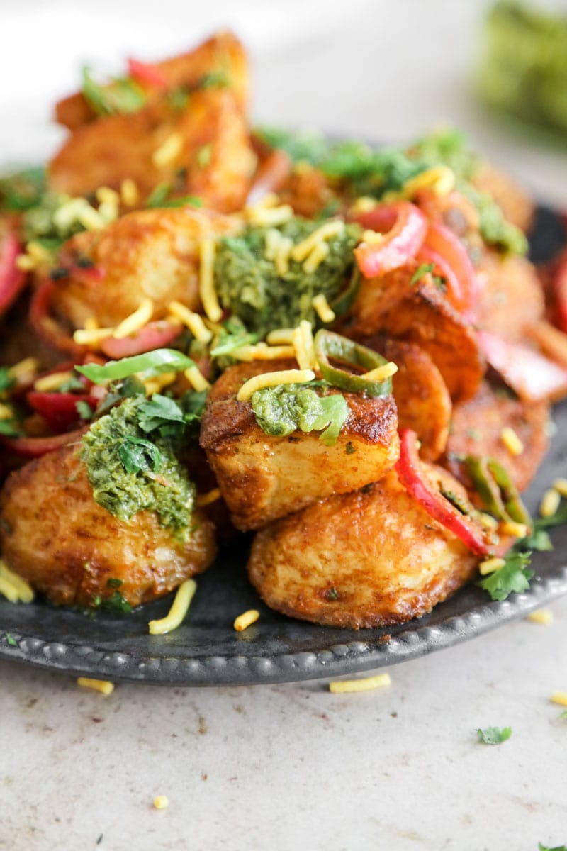close up of vegan Indian street food | cookingwithparita.com
