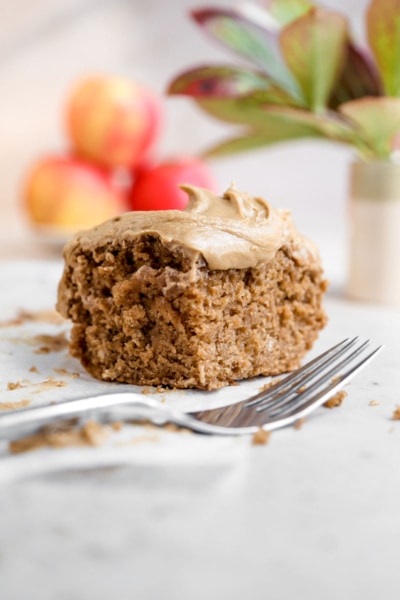 Vegan Spiced Apple Cake with Vanilla Coffee Frosting | cookingwithparita.com