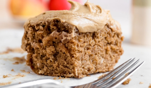 Vegan Spiced Apple Cake with Vanilla Coffee Frosting | cookingwithparita.com
