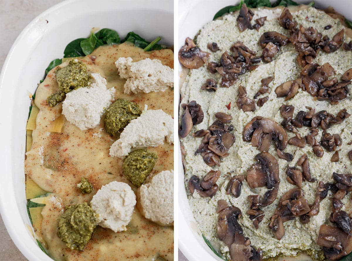 how to make vegan spinach mushroom lasagna