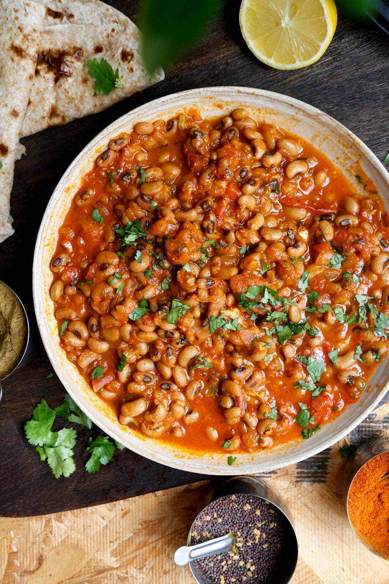 Image of authentic black eyed peas curry recipe