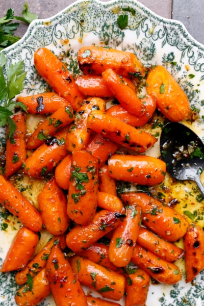 Image of garlic maple roasted carrots recipe